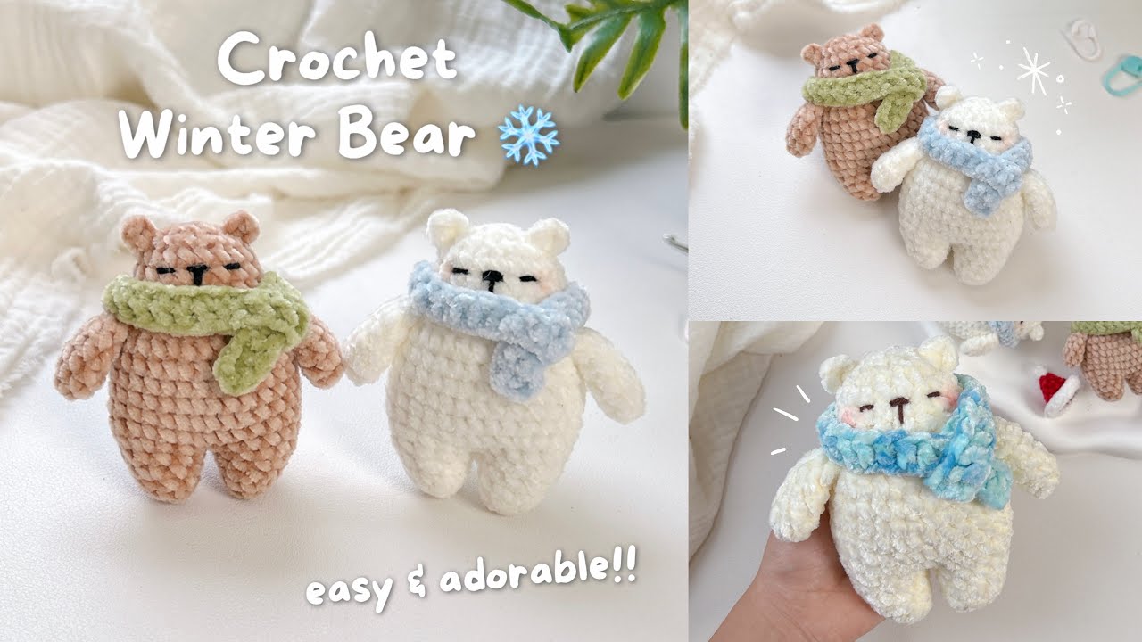 [NO SEW] How to Crochet a Winter Bear ❄️ Crochet Polar Bear 🐻‍❄️ Easy Amigurumi for Christmas 