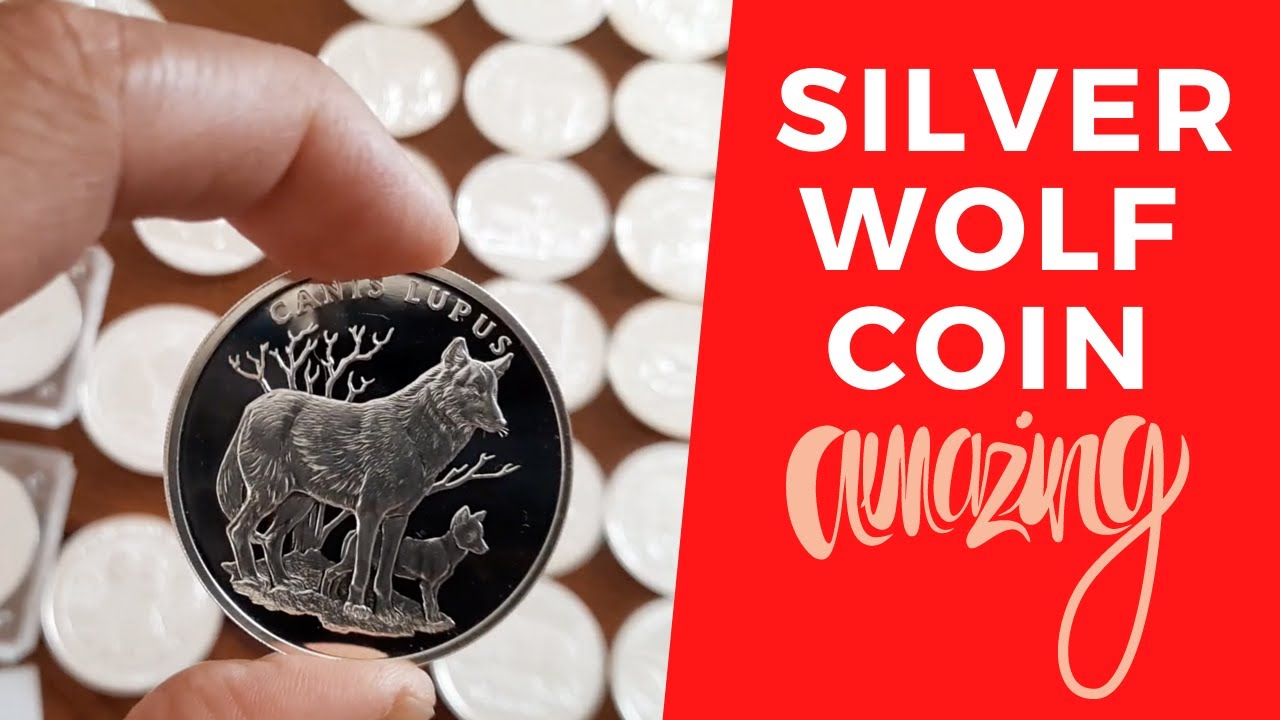 Vintage 80s Silver Wolf And Animal Coins from the Pobjoy Mint