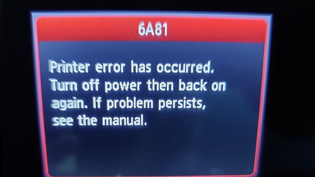 6A81 6A80 5000 C000 U160 canon  error code