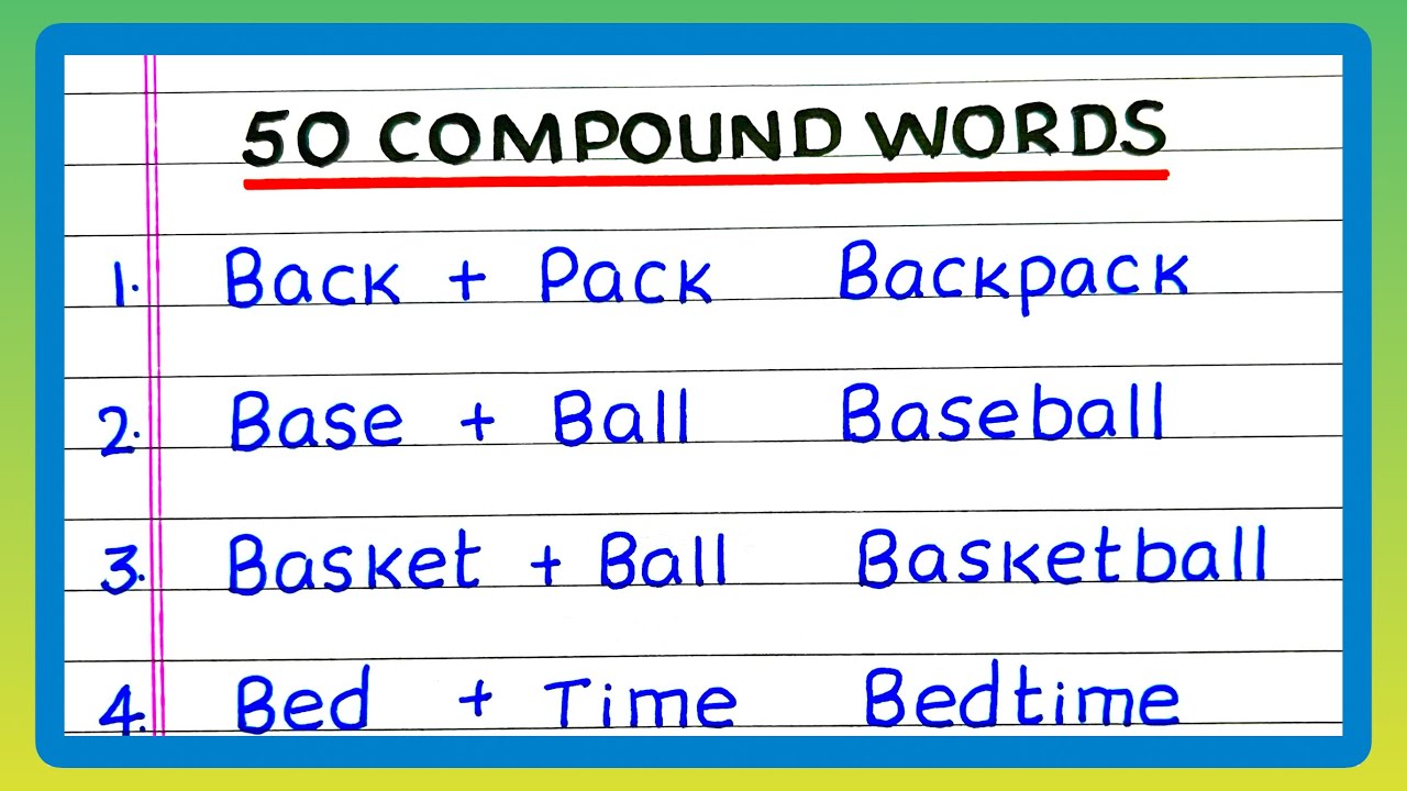 50 Compound Words | Examples of Compound Words