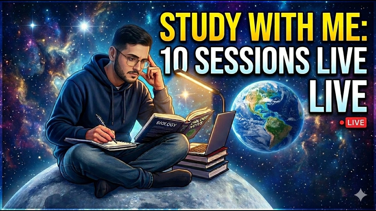 |🔴LIVE|📚👨🏻&zwj;⚕️STUDY WITH ME | ⏲️ POMODORO TIMER 60/10 |10 SESSIONS  |