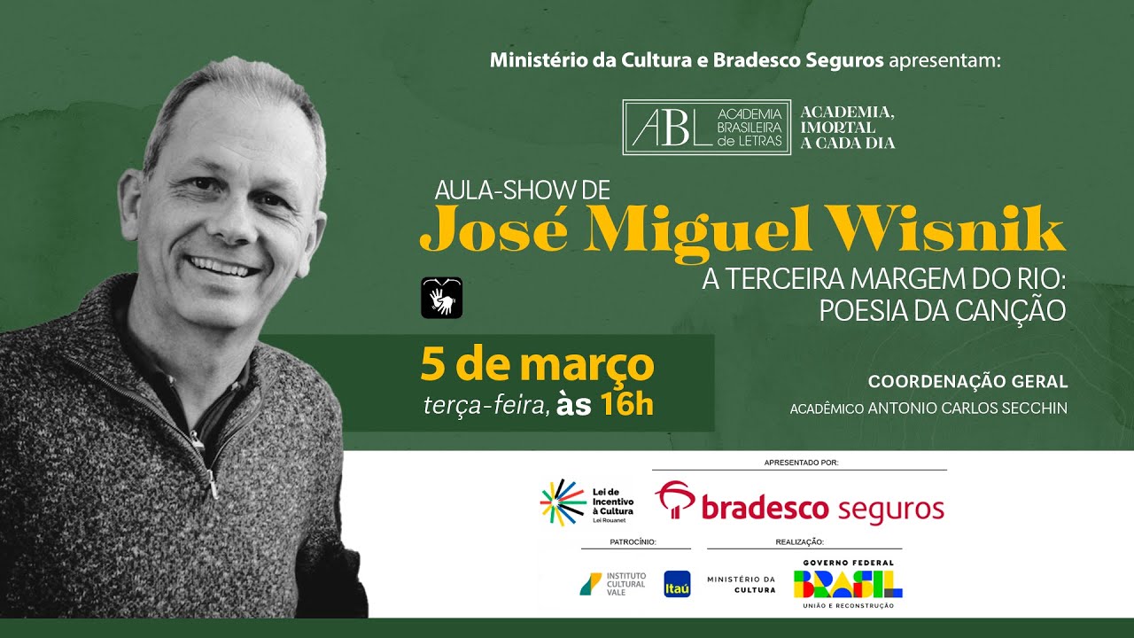 Aula-show de José Miguel Wisnik - A terceira margem do rio: poesia da canção