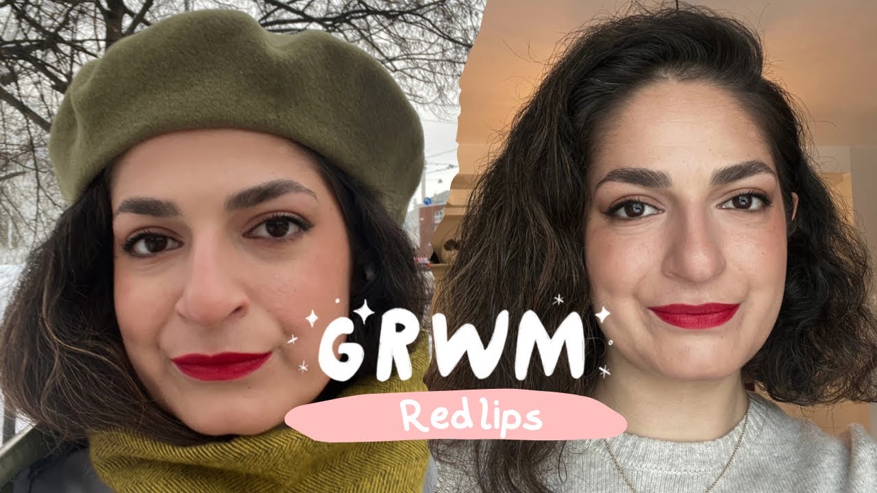 Red lips GRWM - رژ قرمز بزنیم بریم کلاس رقص