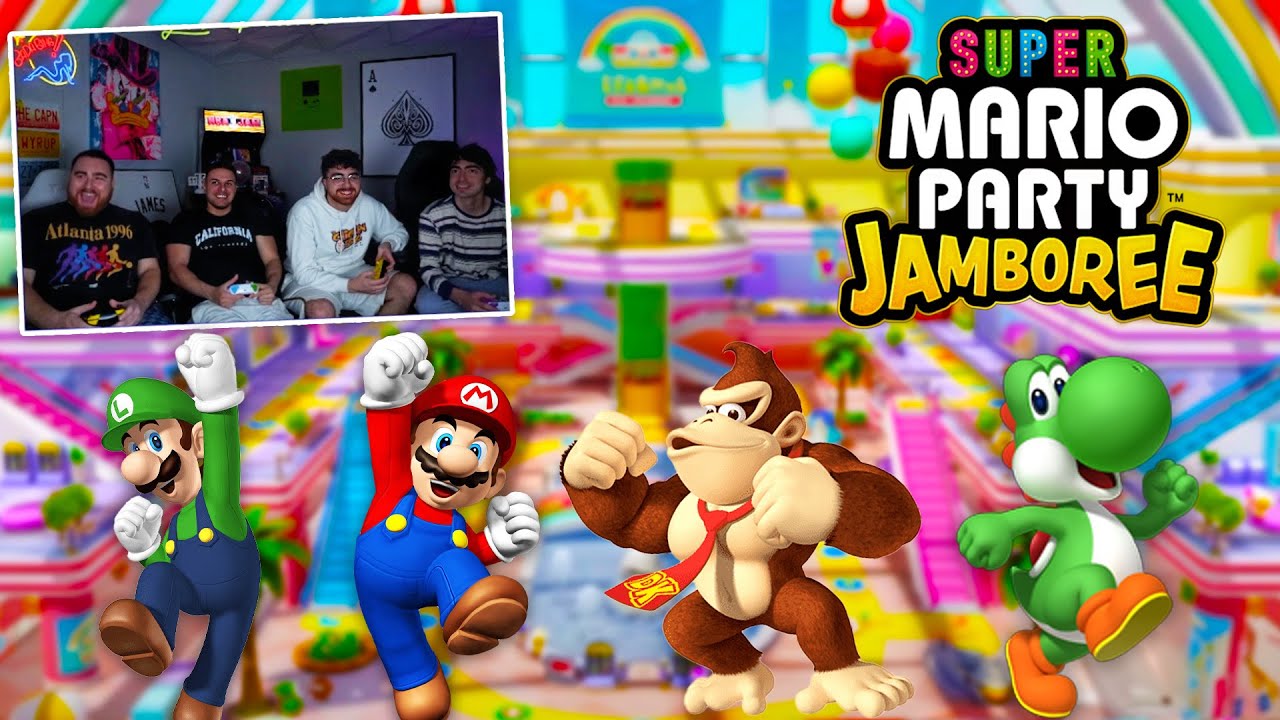 LosPollosTV Still Searching For His First Win! Super Mario Party Jamboaree! (ft. Raf, Jake and Nick)