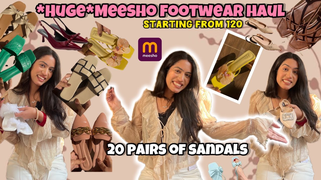 *Huge* Meesho Footwear Haul | 20 Pairs of sandal in one Haul | Everything under 500 🤩#meesho #haul 