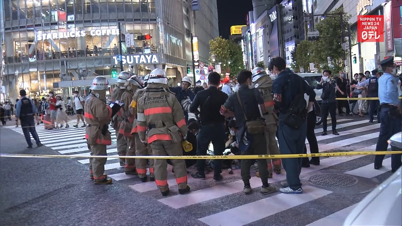 Man sets own backpack on fire in central Tokyo