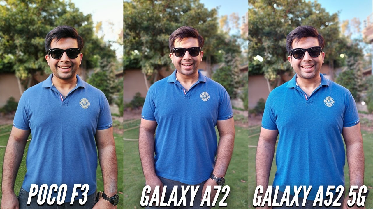 Poco F3 vs Samsung A72 vs A52 5G Camera Test