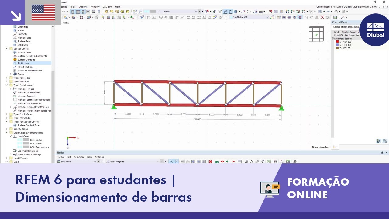 RFEM 6 para estudantes | Introdução ao dimensionamento de barras | 14 de abril de 2022