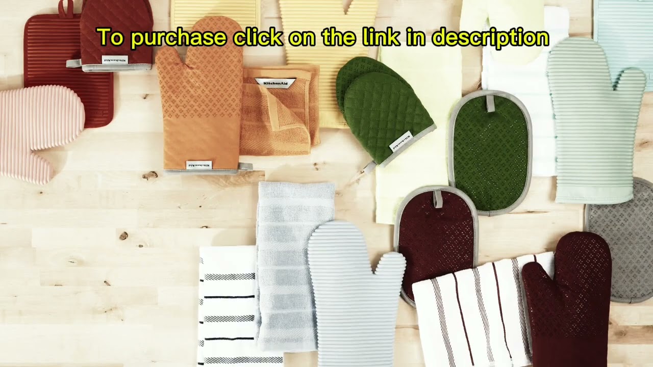 KitchenAid Ribbed Soft Silicone Oven Mitt Set