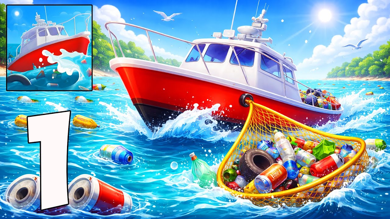 Clean the Sea – Gameplay Walkthrough – Ocean Trash Cleanup & Boat Upgrade (iOS, Android)