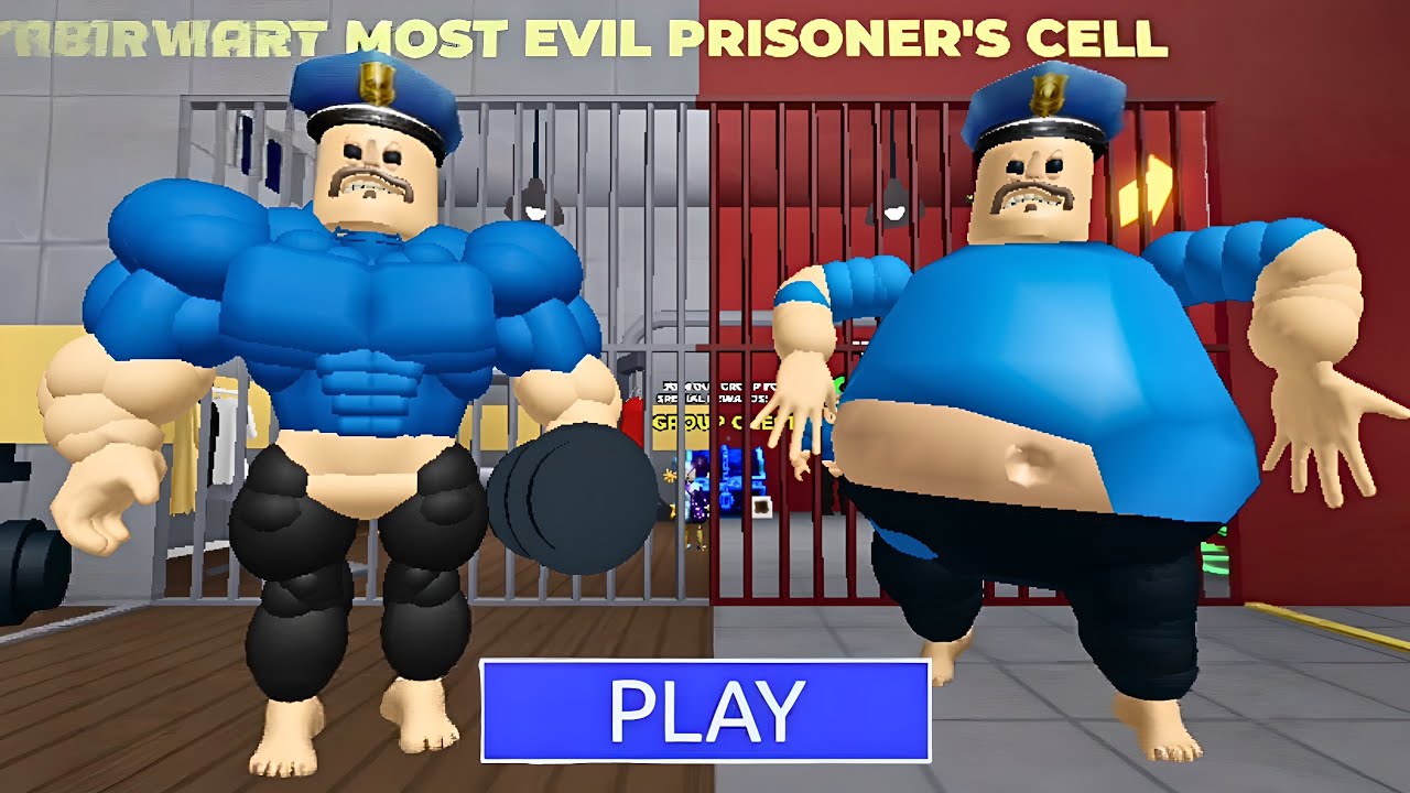 FAT BARRY VS STRONG BARRY'S PRISON RUN! OBBY ROBLOX 