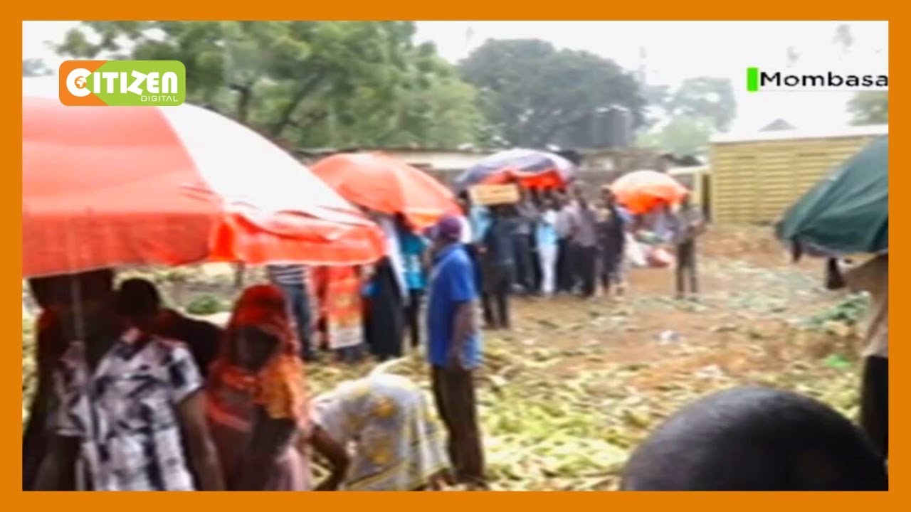 Malori ya vyakula na miraa yamezuiliwa nje ya soko la Kongowea kaunti ya Mombasa