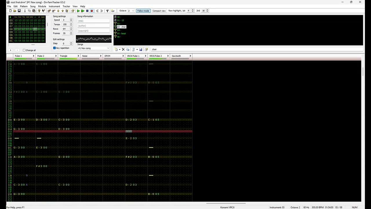 Echo against force [Famitracker original, VRC6]