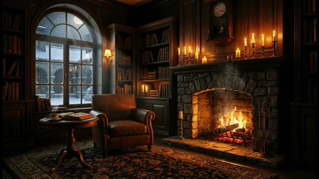 🌙 Calm Fireplace Ambience for Deep Sleep & Relaxation 📚