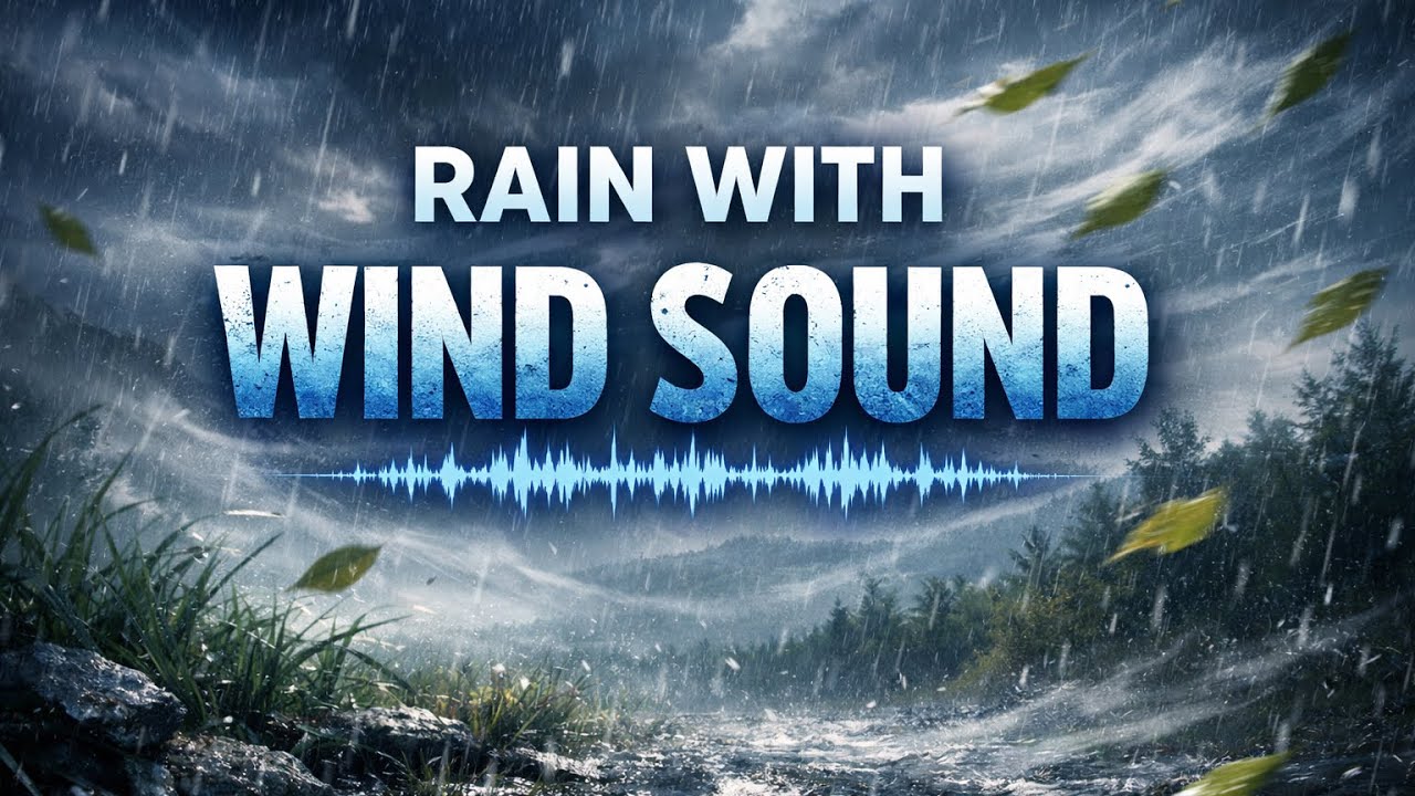 Rain with Wind Sound &ndash; Deep Sleep, Relax, Study & Stress Relief