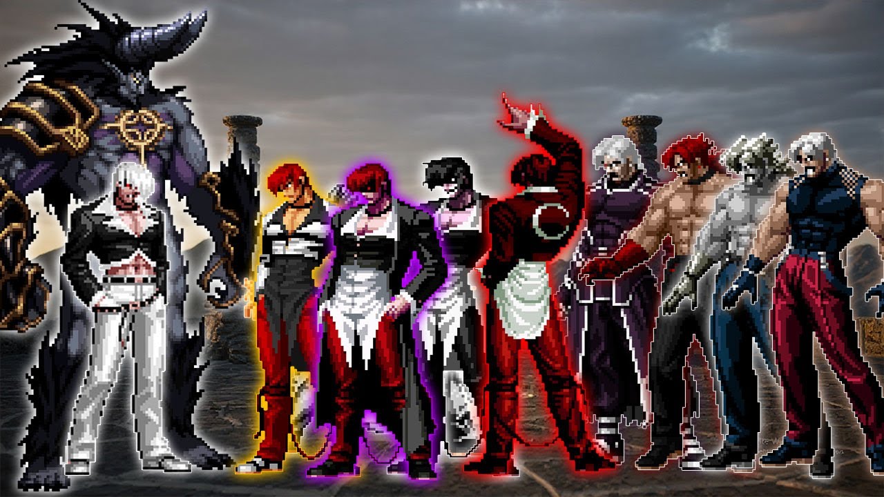 KOF MUGEN | Orochi Iori XIII WF vs Bosses Rugal, Iori Yagami Team – Brutal Match
