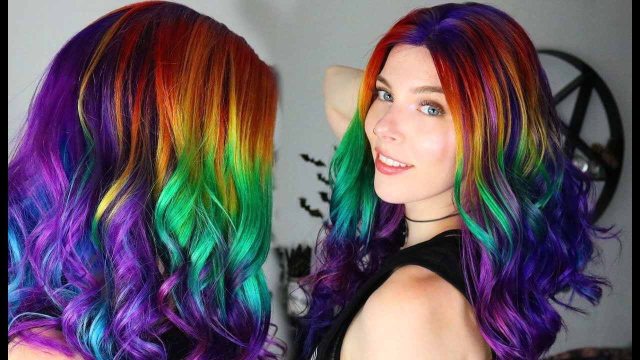 BLUE PURPLE HAIR + RAINBOW HIGHLIGHTS (auswaschbar, vegan, tierversuchsfrei)