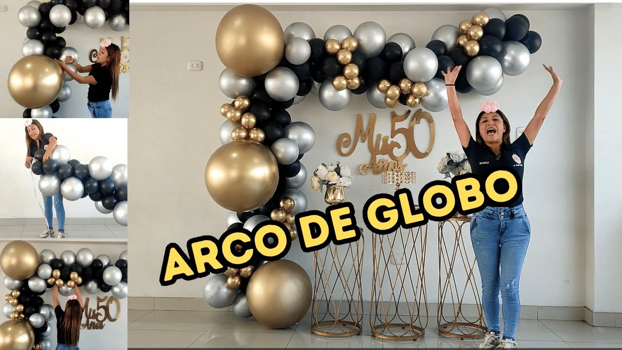 Como hacer un Arco de Globos e instalarlo en una Pared 🎈(50 años) Bow of balloons