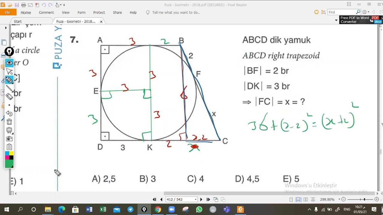 الاطوال في الدائرةTEST5