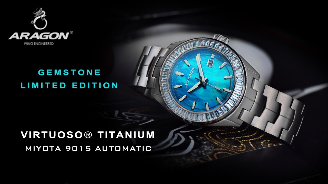 ARAGON&reg; Virtuoso Titanium Gemstone Miyota 9015 Limited Edition