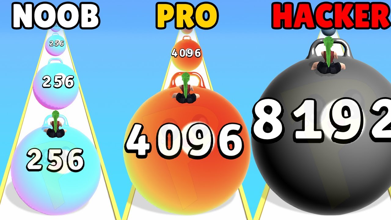 NOOB vs PRO vs HACKER in Yoga Ball Run