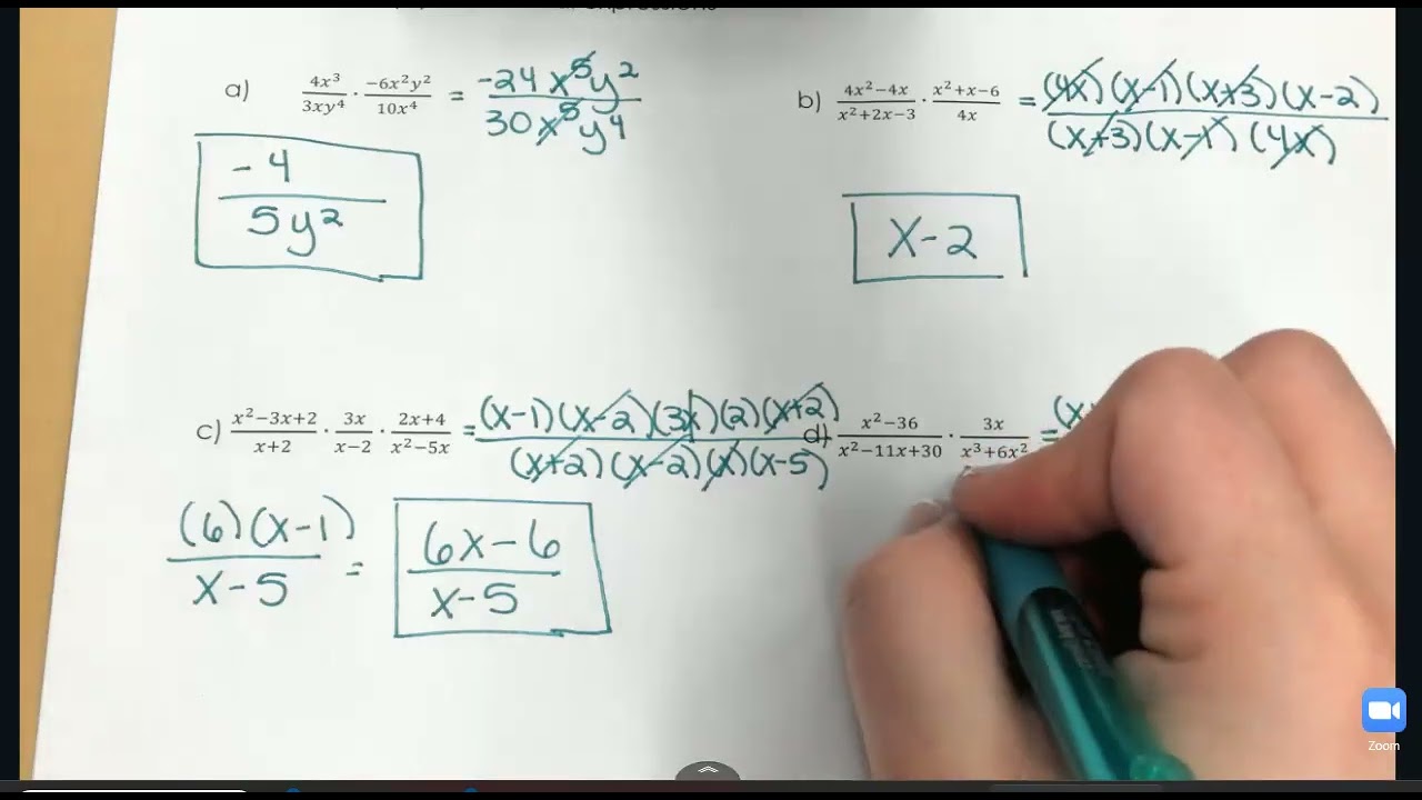 Multiplying and Dividing Rational Expressions