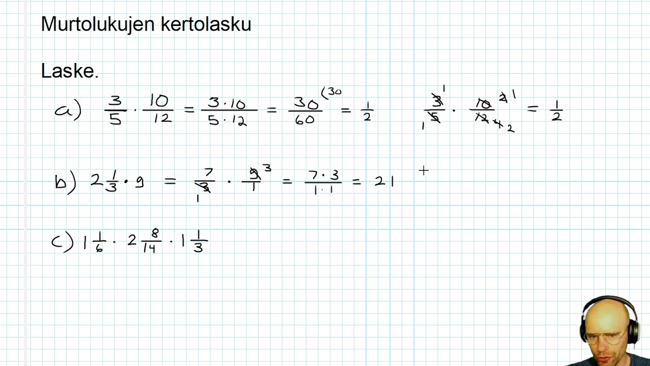 5 (x) Murtolukujen kertolasku