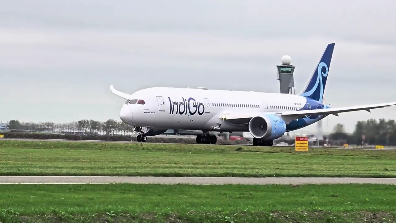 IndiGo Boeing 787-9 LN-FNB AMS to BOM | Amsterdam to Mumbai Dreamliner Takeoff