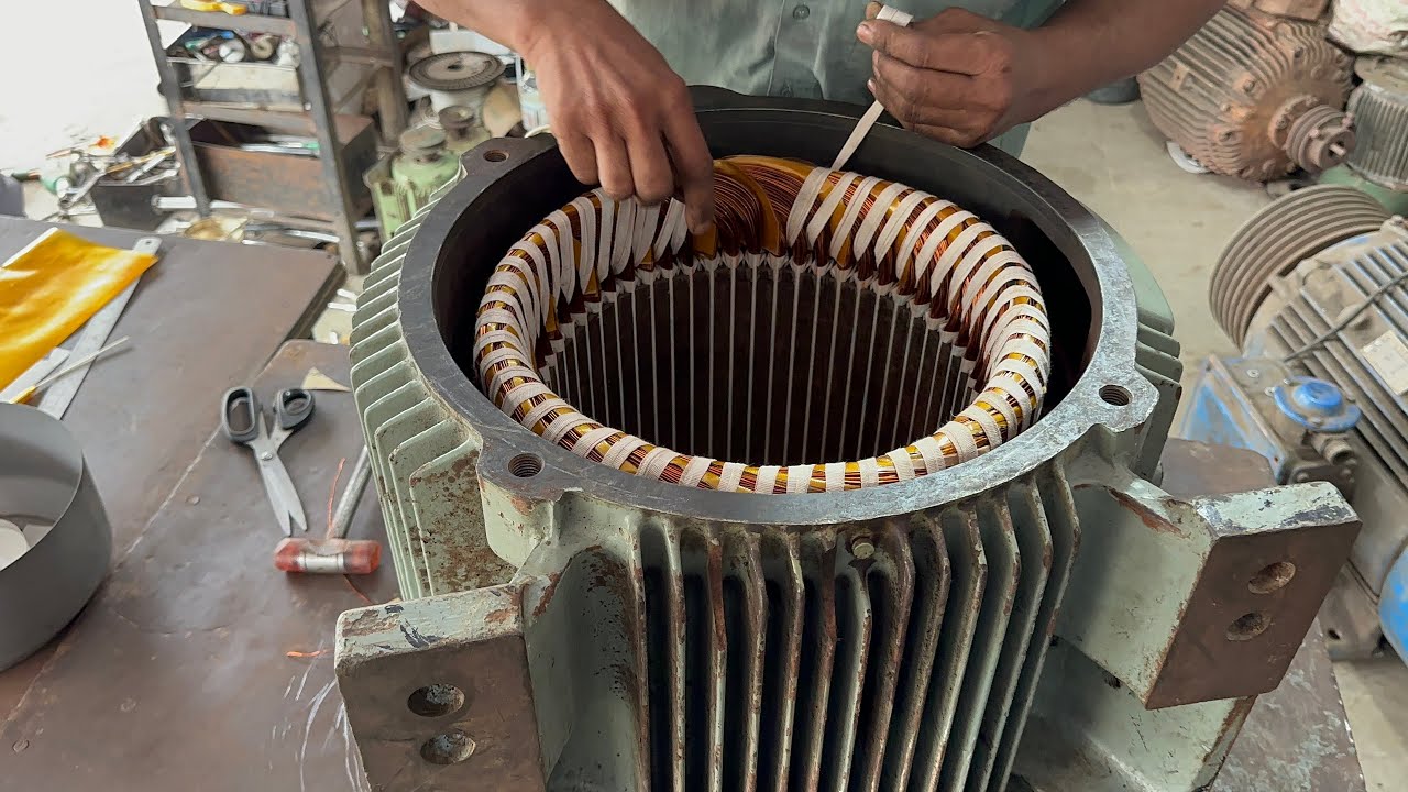 50-HP 960 RPM MOTOR WINDING || Crompton motor rewinding || Electric Motor winding