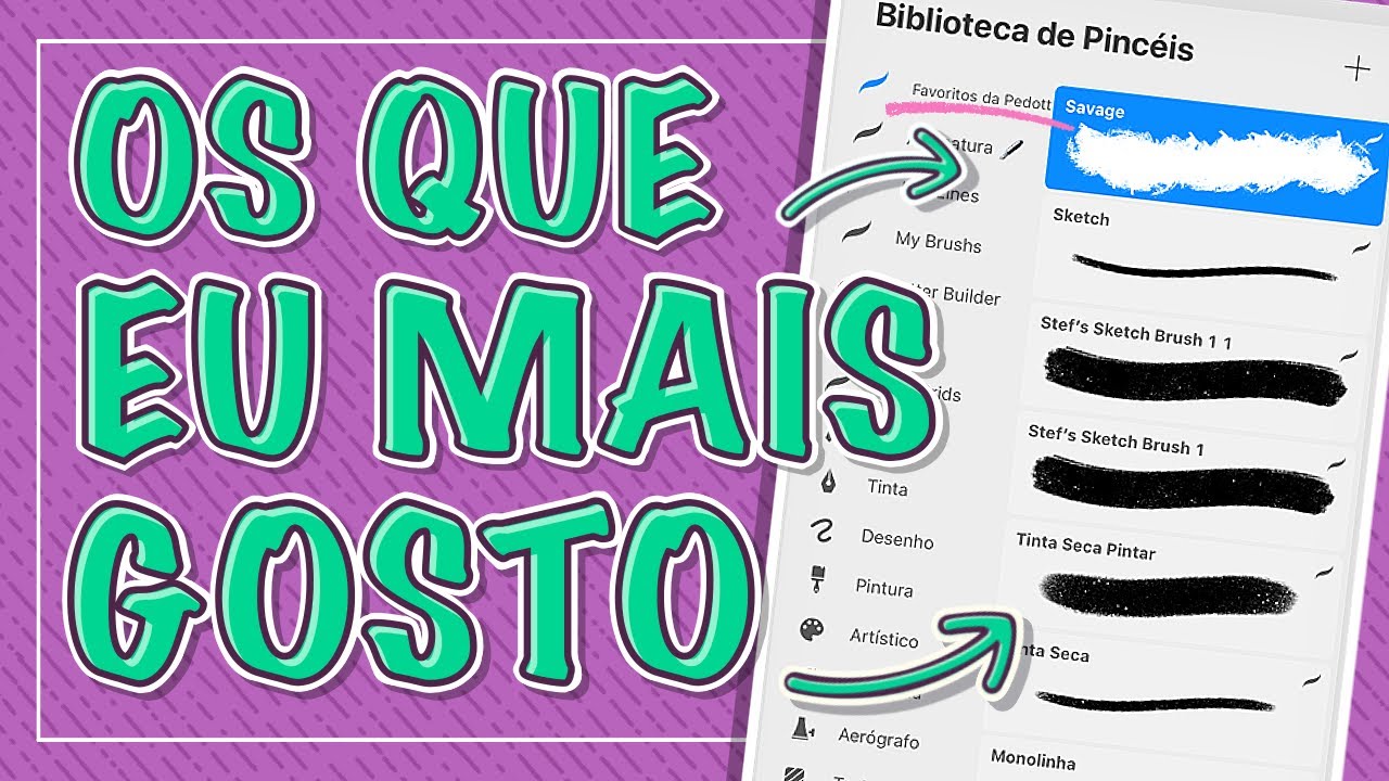 PINCÉIS FAVORITOS DO PROCREATE | GIVEAWAY BRUSHES DO PROCREATE | PINCÉIS FREEBIES