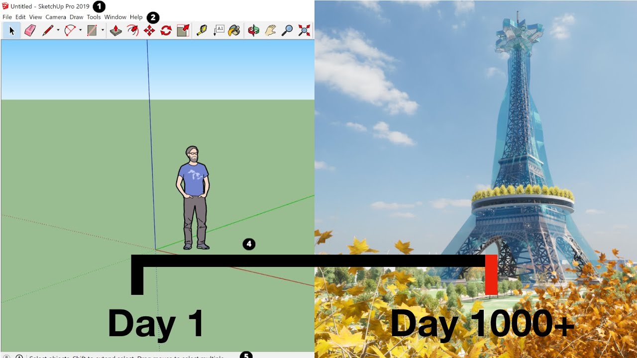 1000 DAYS+ of Architecture (progression video)