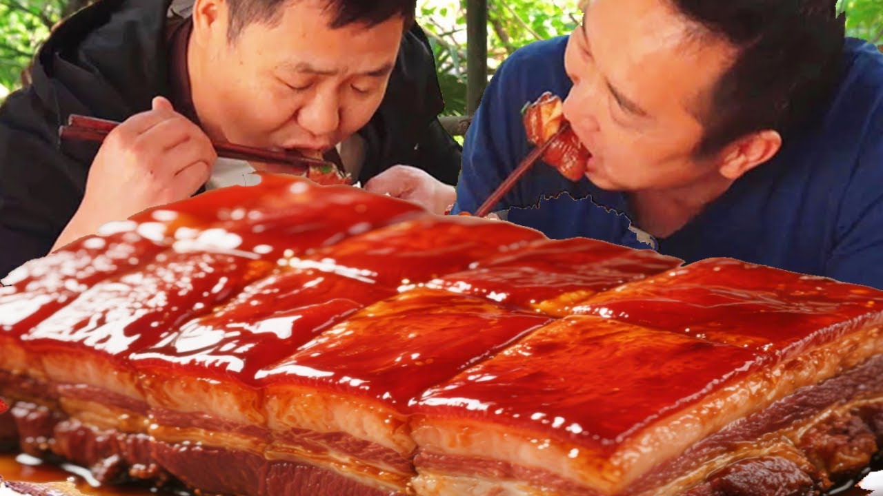 8斤五花肉，二弟做“紅燒肉”，肥而不膩大口咬下去满嘴流油【鐵鍋視頻】