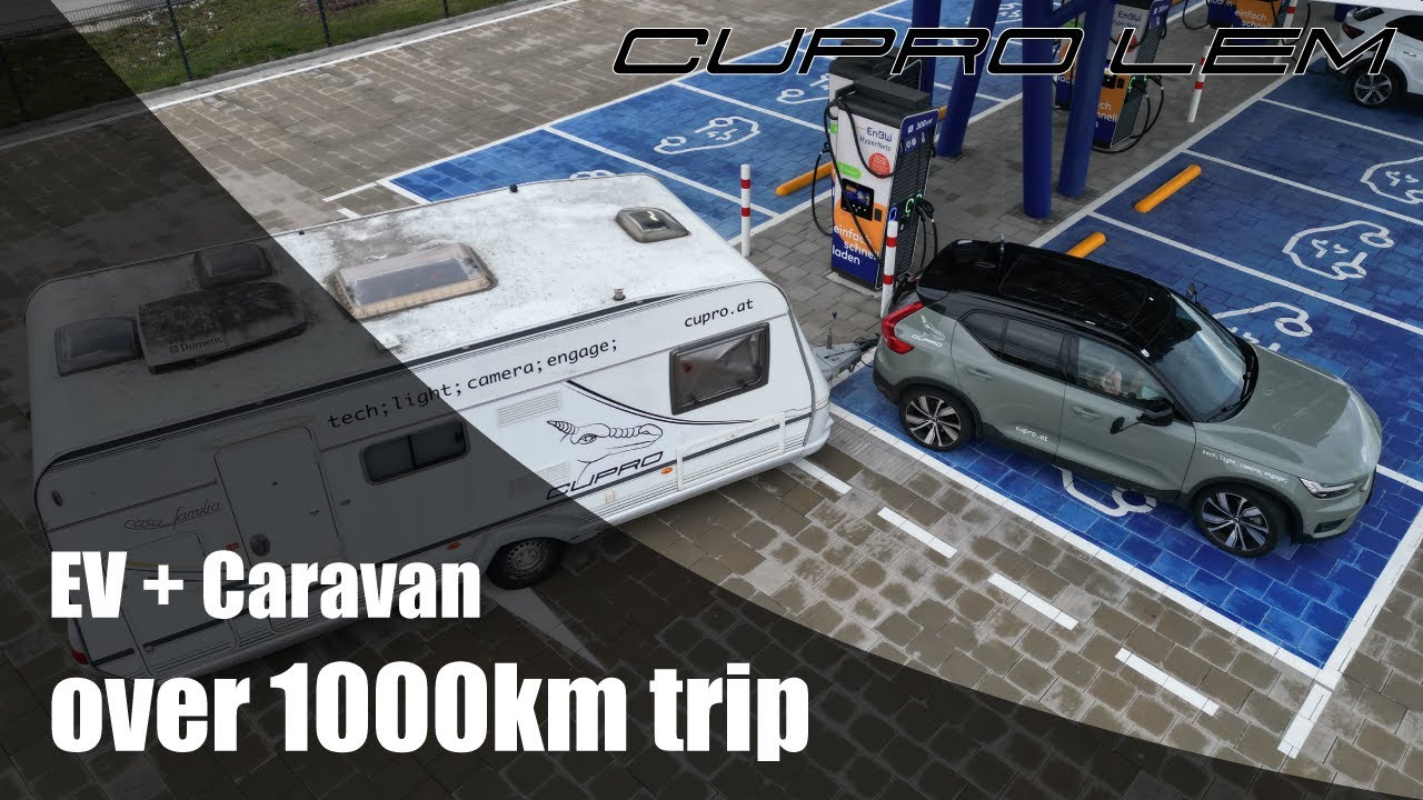 1000km with Electric Car and Caravan