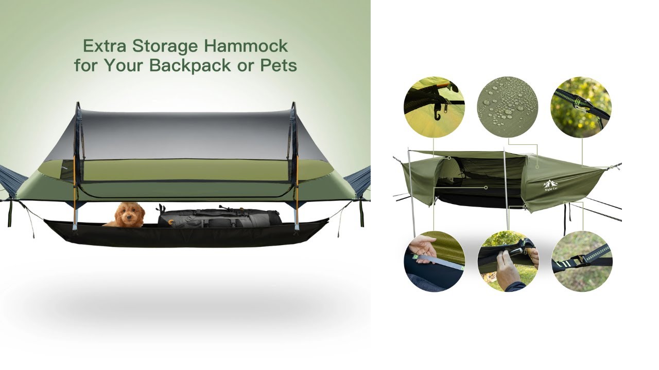Night Cat Flat Lay Hammock Tent &ndash; Waterproof, Mosquito Net & Rainfly | Ultimate Camping Gear!