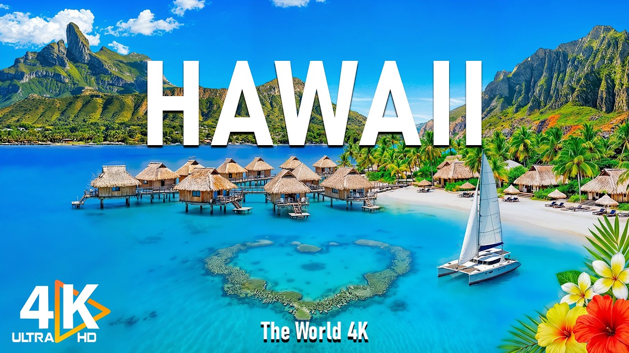 Hawaii 4K UHD 🌊 Sunset Glow & Endless Blue from Hawaii’s Tropical Shores