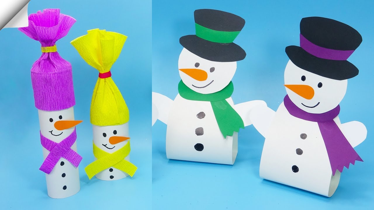 3 diy Easy Paper snowman | Christmas crafts 2023