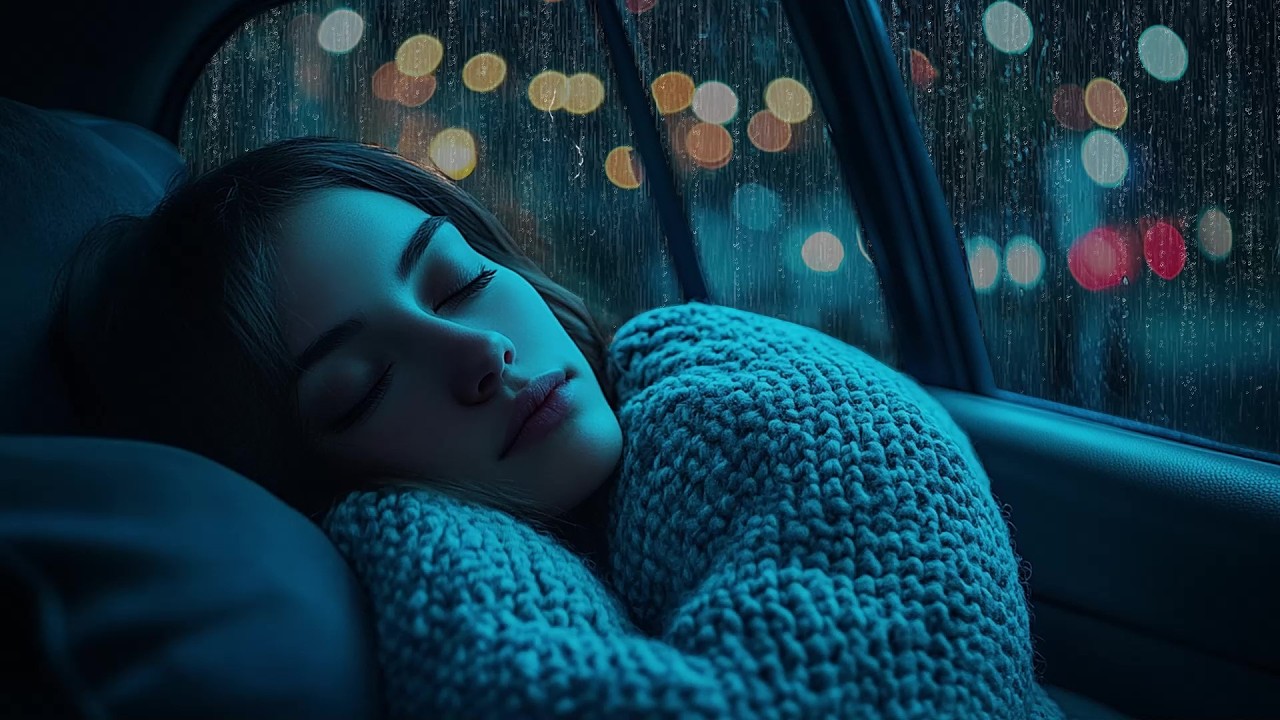 🚗🌧️ Fall Asleep Quickly with Rain & Thunder on Car During a Peaceful Forest Storm Night