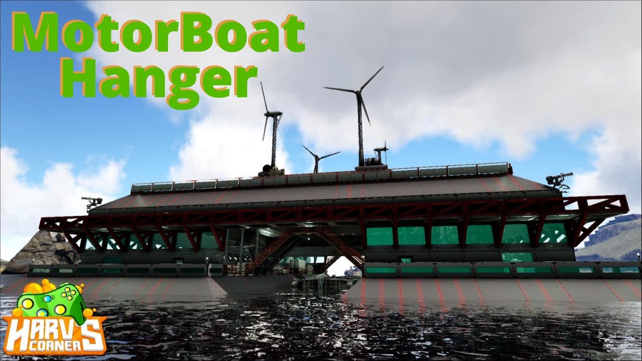 Ark Building: Motor Boat Hanger (Ragnarok, CKF-Sci Fi & S+ Mod) Ark Survival Evolved