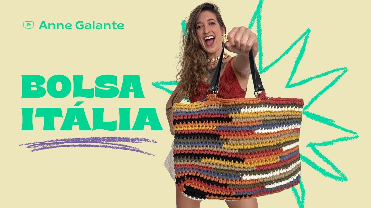 Bolsa de crochê muito fácil inspirada na marca Miu Miu | PASSO A PASSO | Bolsa Itália | Anne Galante