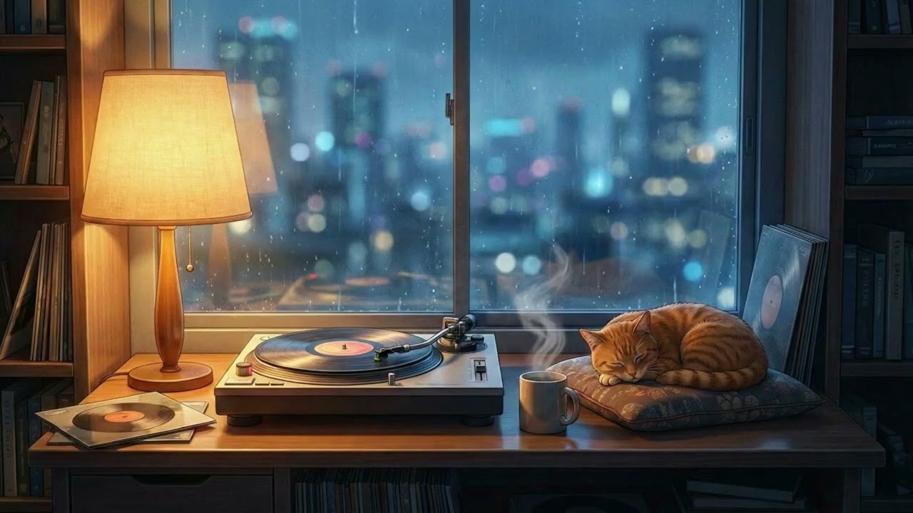 Late Night Coffee ☕ Rainy City Lo-Fi for Focus | Vinyl Haze