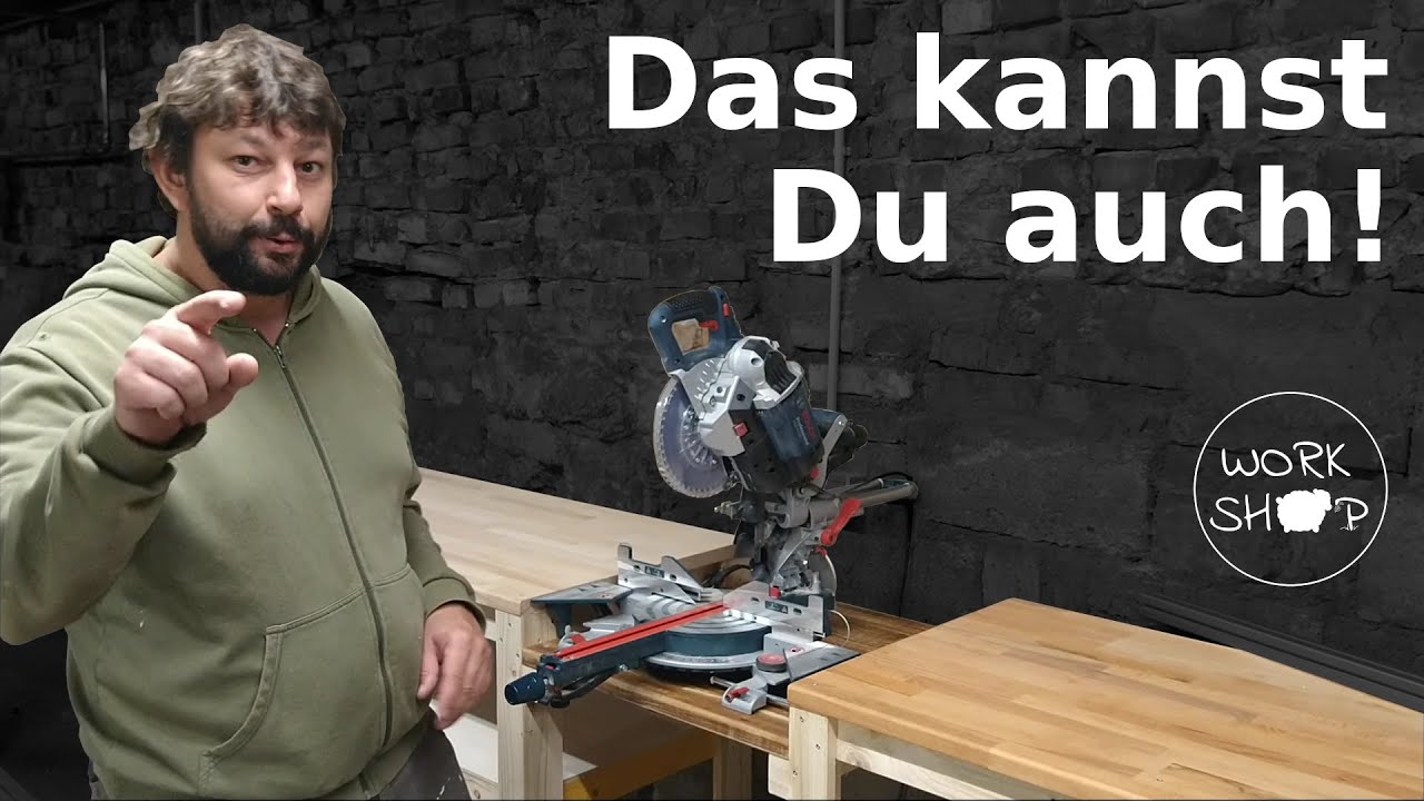 Kappsägestation mit nur 10 Brettern bauen? Grundgestell für zwei Werkbänke aus nur 10 Schalbrettern!