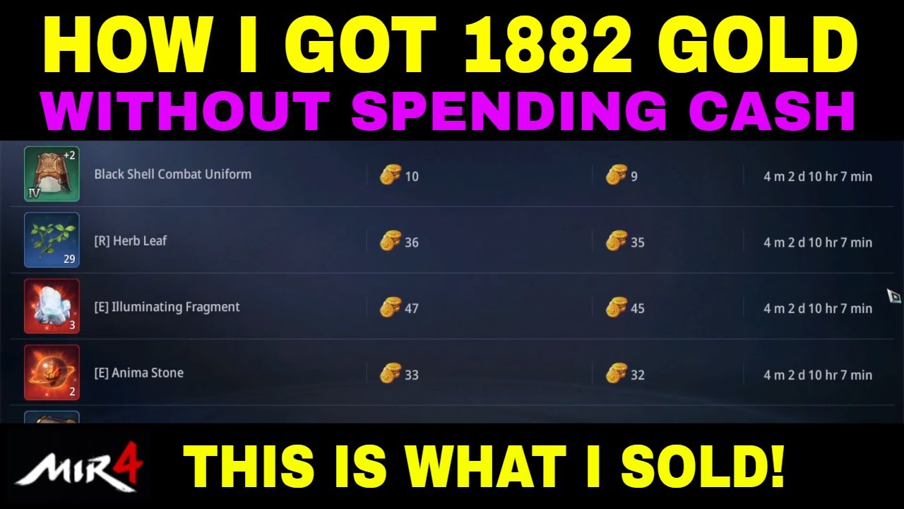 How to Earn Gold Without Spending Real Cash in MIR4