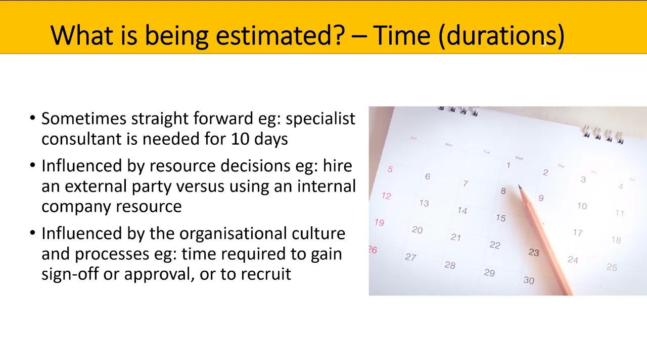 Project Management Estimation Methods Resources, Time, Cost Part 1