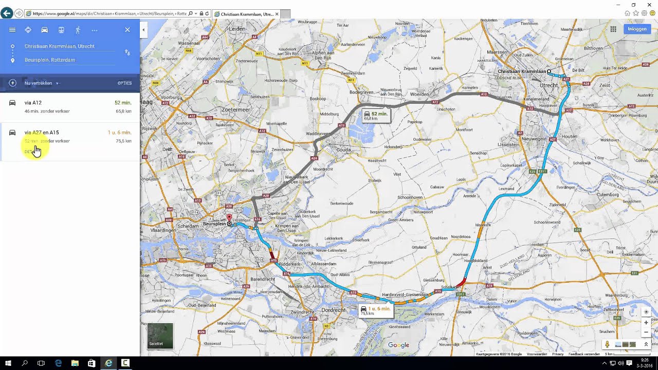 Google Maps: een autoroute plannen