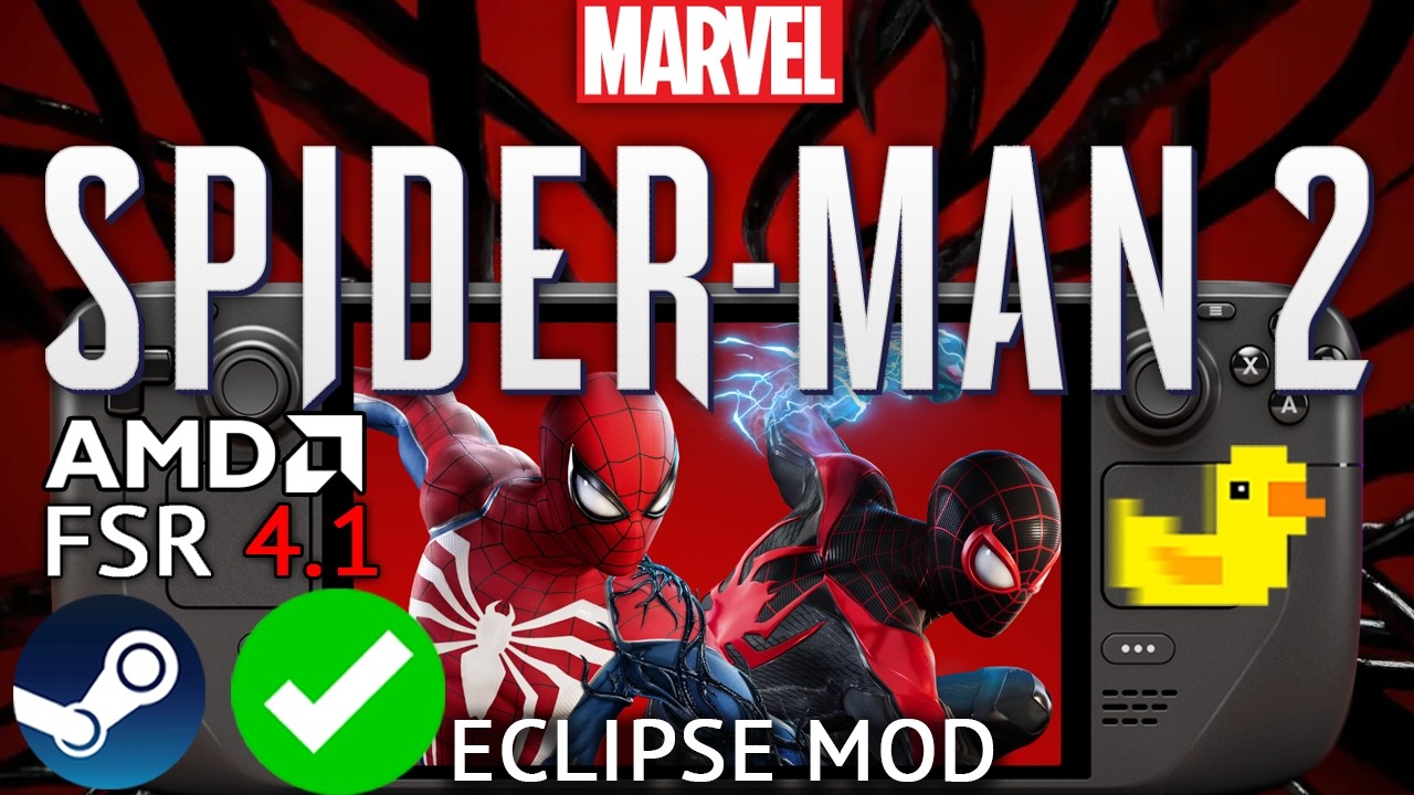 MARVEL'S SPIDER-MAN 2 Steam Deck FSR 4.1 Eclipse Mod + Lossless Scaling Performance + How To Setup