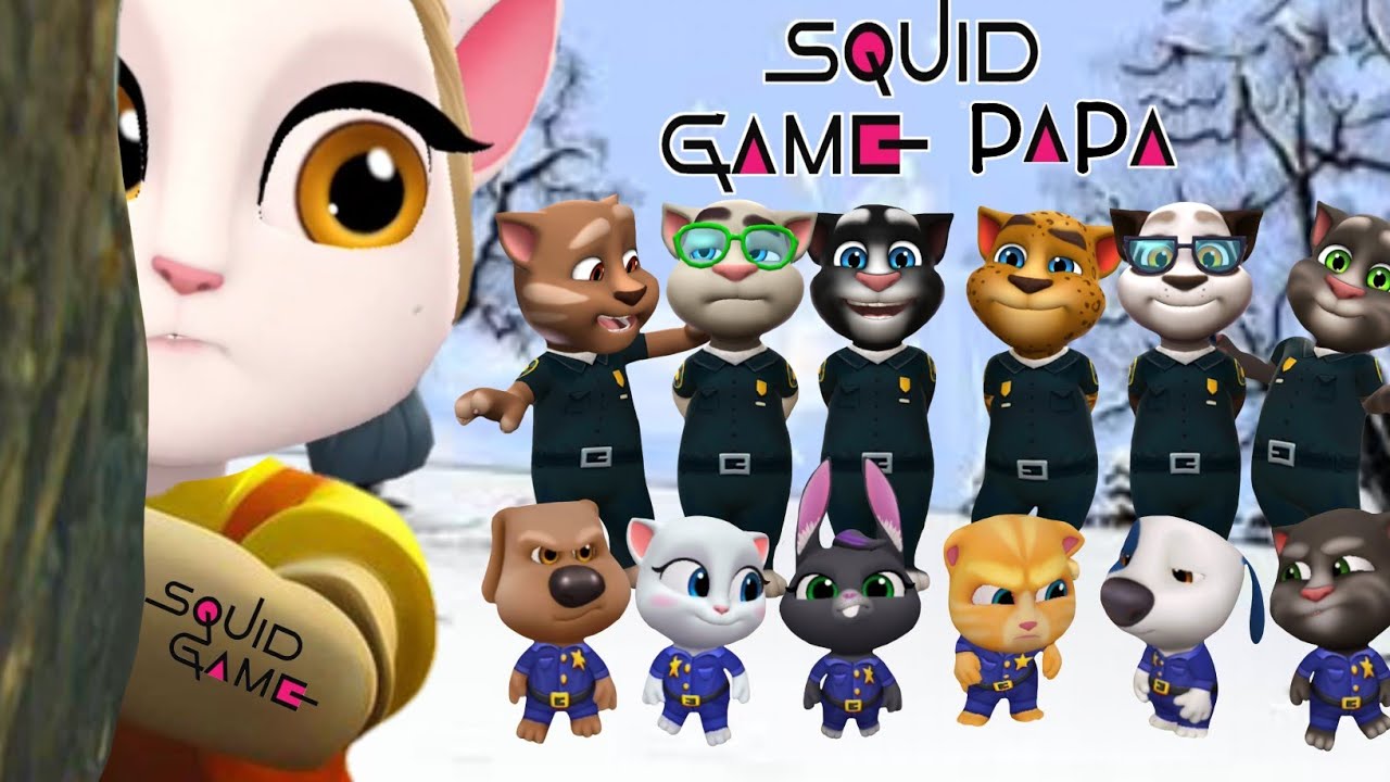 My Talking Tom Friends - AMONG US - SQUID GAME PAPA