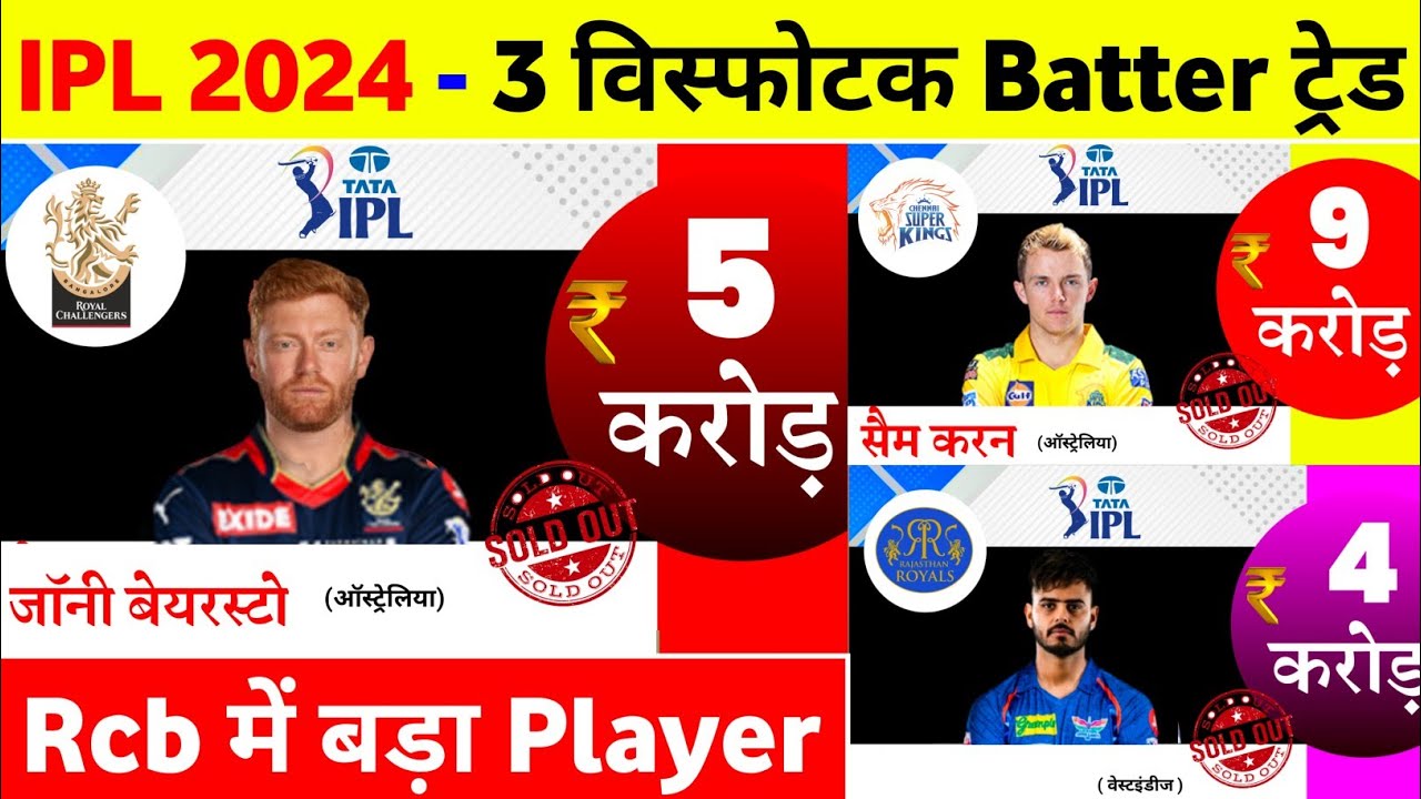 IPL 2024 - 3 Super Star Batsman Are All Set To Trade In First Trade Window
