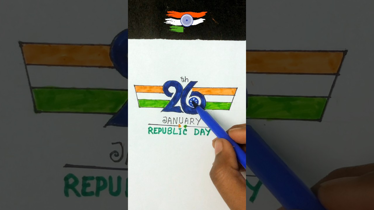 75th Republic day drawing 🇮🇳 Indian Flag Drawing 🇮🇳 26th January special drawing #shorts #drawing