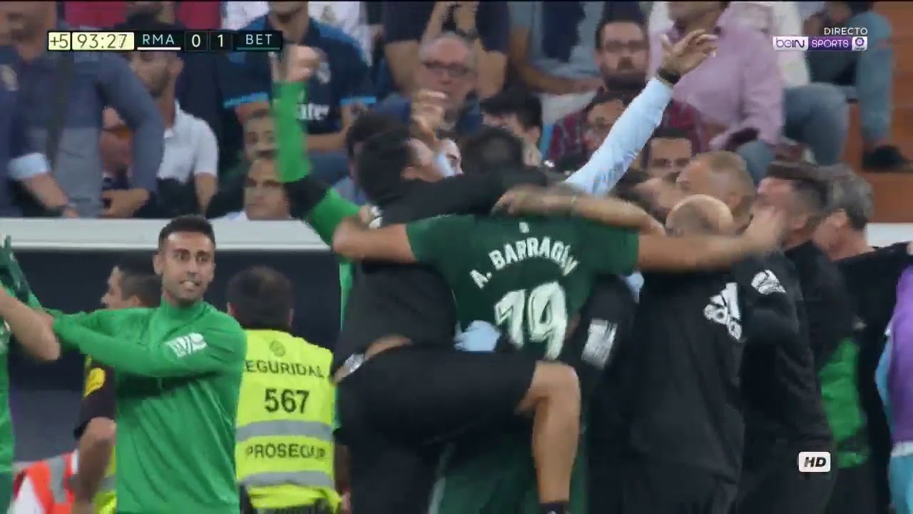 Real Madrid 0 - Betis 1 20/09/2017 Gol de Sanabria