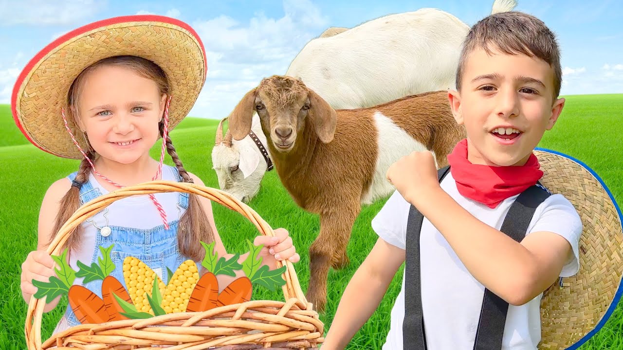 Matteo and Gabriella Visit the Farm and Learn About Animals